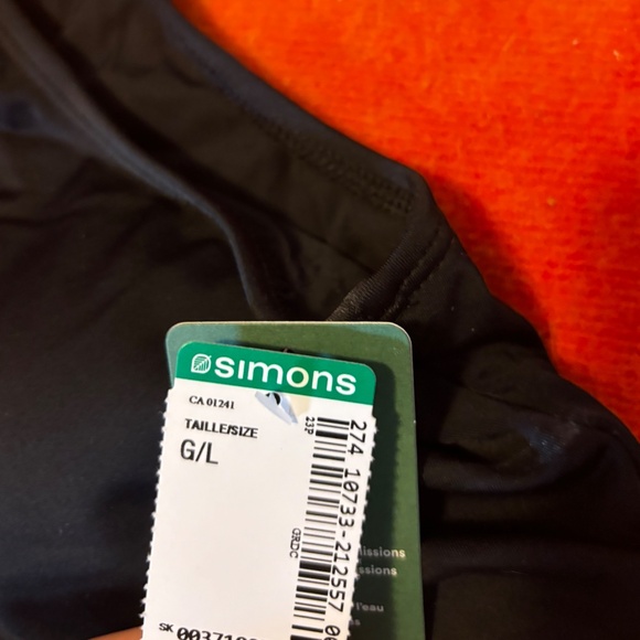 Black button-up cropped swim bikini top NWT - Picture 5 of 9